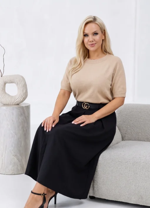 fusta-eleganta-din-stofa-cu-curea-si-talie-elastica