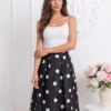 fusta-eleganta-neagra-cu-buline-si-talie-inalta