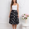 fusta-eleganta-neagra-cu-buline-si-talie-inalta