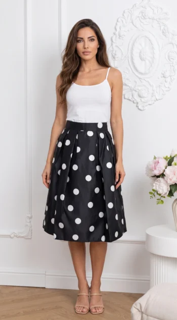 fusta-eleganta-neagra-cu-buline-si-talie-inalta