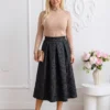 fusta-midi-clos-din-jacquard-texturat-cu-buzunare-laterale