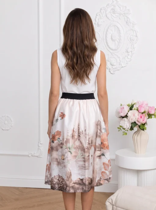 fusta-midi-crem-cu-imprimeu-floral-si-peisaj-artistic