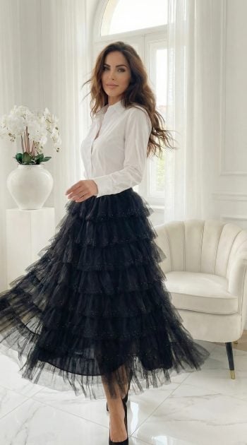 fusta-midi-din-tulle-negru-cu-volane-si-detalii-discrete