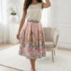 fusta-midi-roz-cu-imprimeu-peisaj-mediteranean-si-talie-elastica