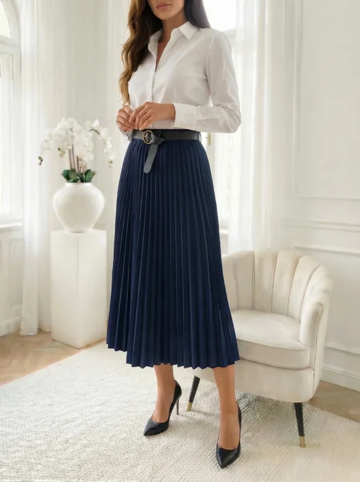 fusta-plisata-bleumarin-eleganta