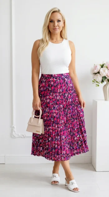fusta-plisata-midi-cu-imprimeu-floral-multicolor-si-talie-elastica