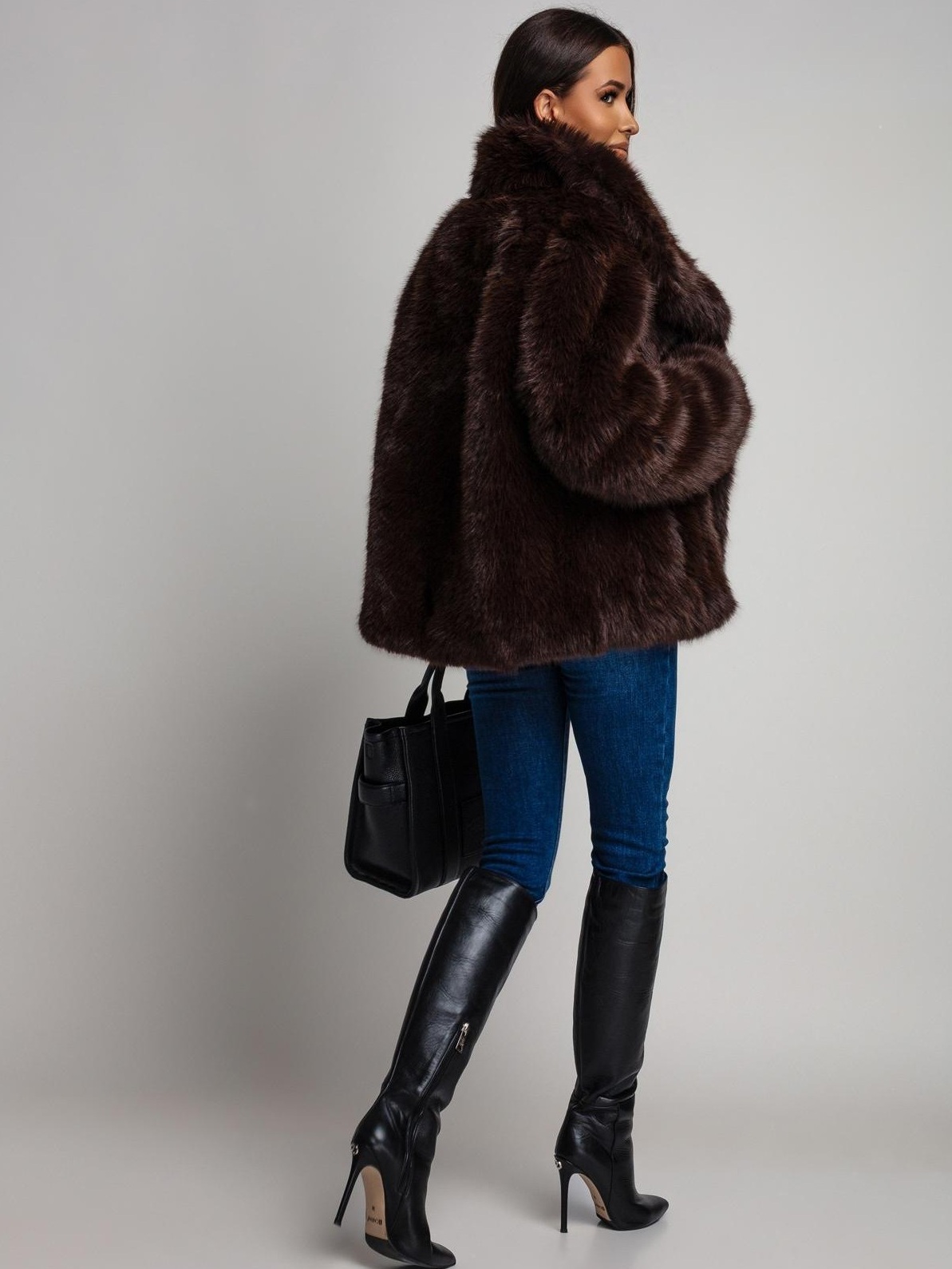 Geaca eleganta ciocolatie din bl... - 2 | YEO