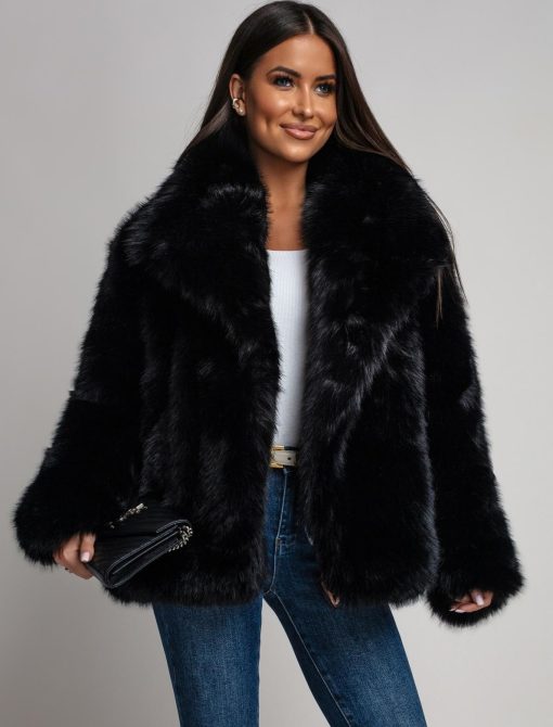 geaca-neagra-eleganta-din-blana-cu-guler-amplu