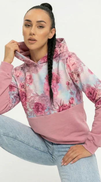 hanorac-roz-cu-gluga-si-imprimeu-floral