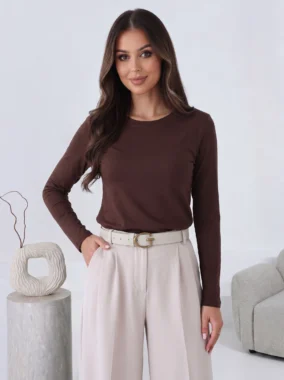 Bluza din vascoza cu decolteu rotund