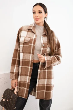 Jacheta dama maro cu carouri oversized