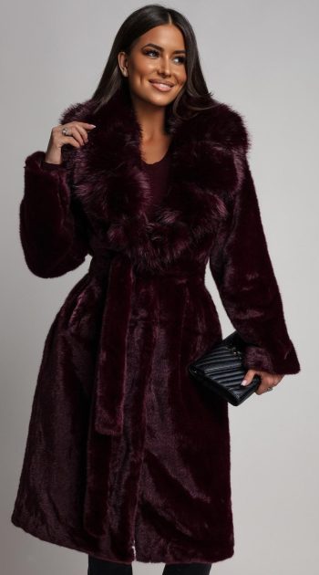 palton-burgundy-elegant-din-blana-artificiala-cu-cordon-si-guler-amplu