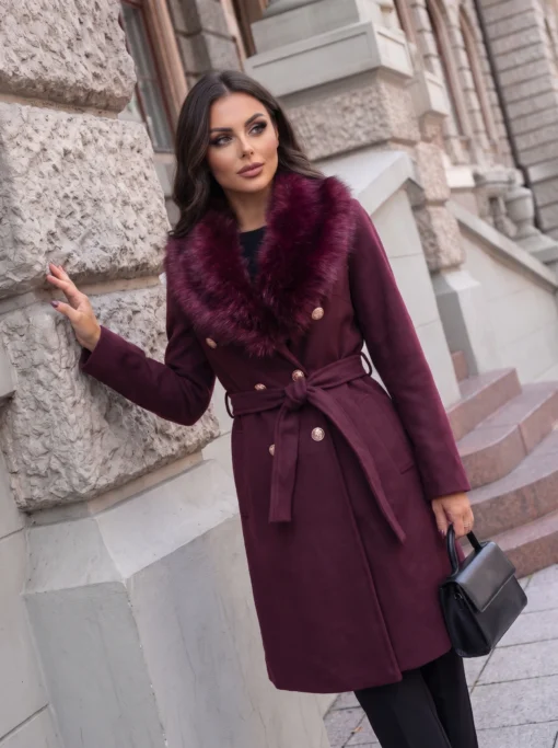 palton-elegant-cu-guler-bogat-din-blana-si-cordon-in-talie