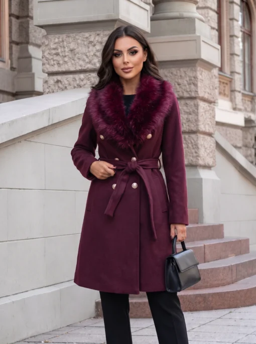 palton-elegant-cu-guler-bogat-din-blana-si-cordon-in-talie