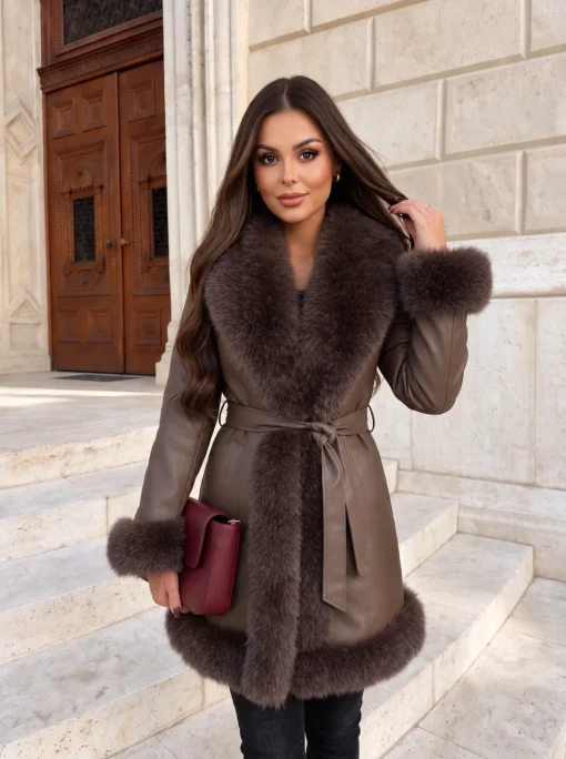palton-elegant-din-piele-ecologica-cu-blana-bogata-si-cordon-in-talie