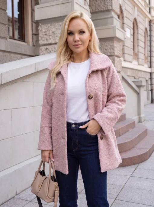 palton-elegant-din-stofa-boucle-cu-guler-clasic-si-nasturi-contrastanti