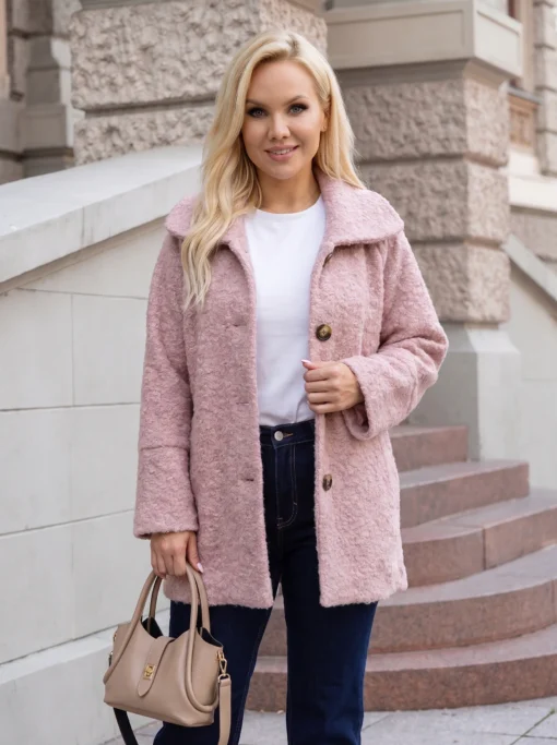 palton-elegant-din-stofa-boucle-cu-guler-clasic-si-nasturi-contrastanti