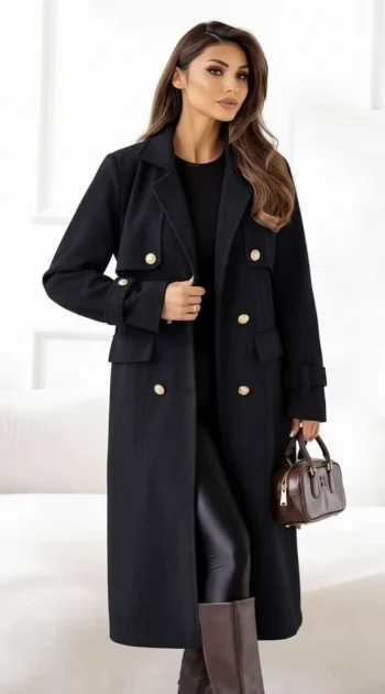 palton-negru-elegant-cu-cordon-si-nasturi-aurii