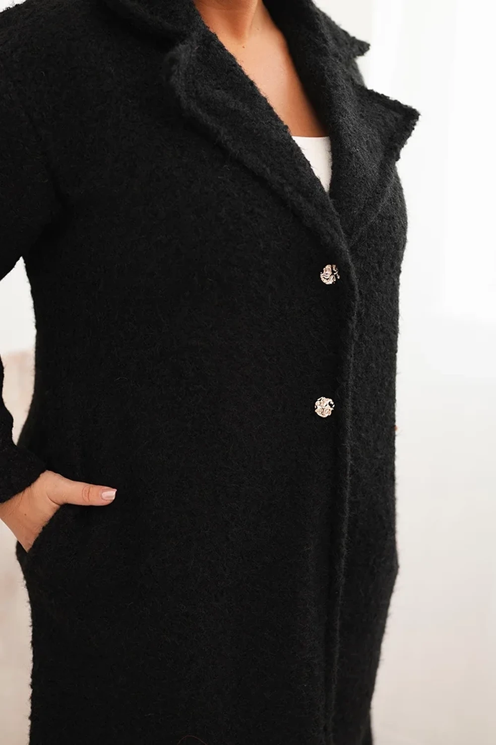 Palton negru elegant marime mare... - 3 | YEO