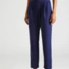 pantaloni-bleumarin-cu-talie-inalta-incretita-si-pliuri