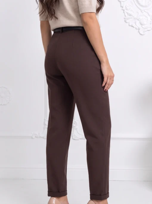 pantaloni-cu-croi-conic-talie-inalta-si-curea