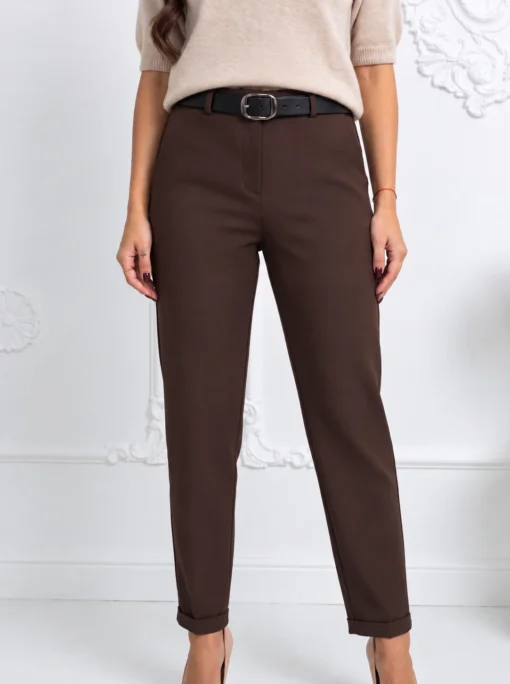 pantaloni-cu-croi-conic-talie-inalta-si-curea