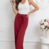 pantaloni-dama-evazati-bordo-cu-cordon-si-talie-elastica