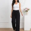 pantaloni-dama-evazati-negri-cu-cordon-si-talie-elastica