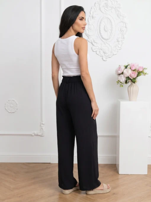 pantaloni-dama-evazati-negri-cu-cordon-si-talie-elastica
