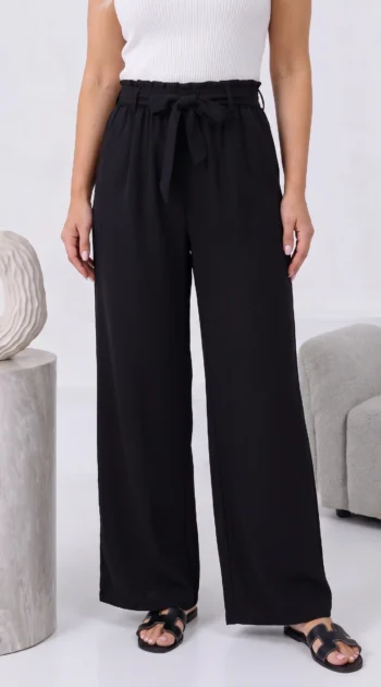 pantaloni-dama-negri-lungi-wide-leg-cu-talie-elastica-si-cordon