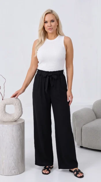 pantaloni-dama-negri-lungi-wide-leg-cu-talie-elastica-si-cordon