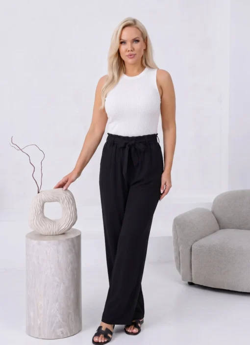 pantaloni-dama-negri-lungi-wide-leg-cu-talie-elastica-si-cordon
