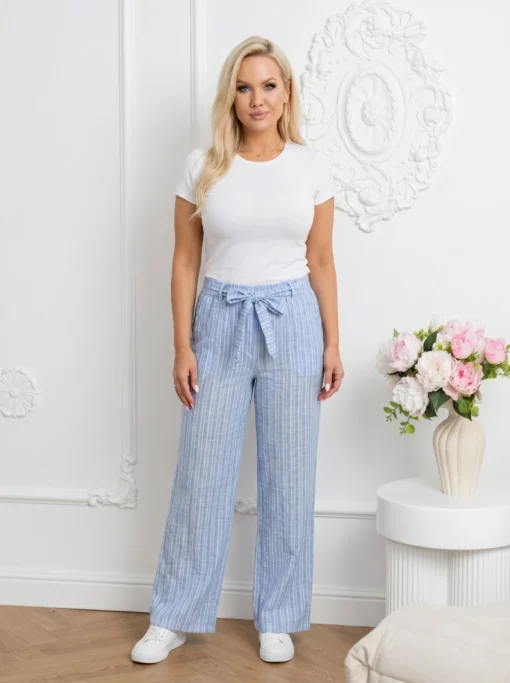pantaloni-din-material-vaporos-cu-imprimeu-in-dungi-si-cordon