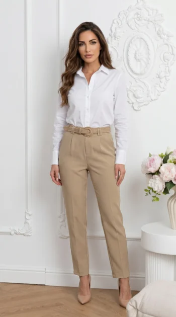 pantaloni-eleganti-conici-cu-curea-decorativa-si-talie-inalta