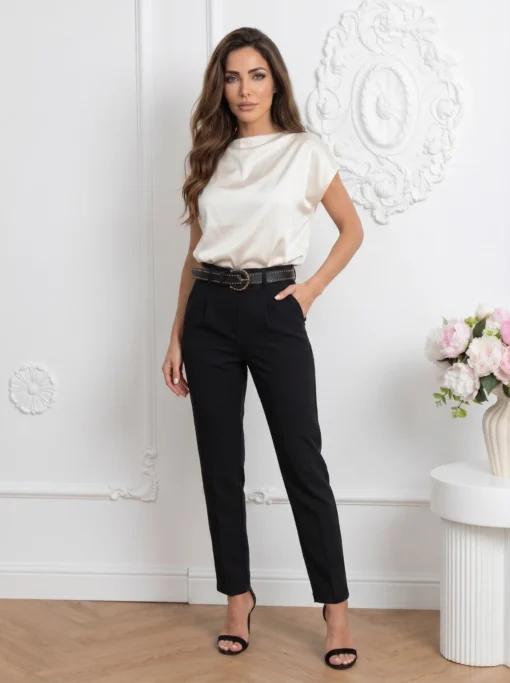 pantaloni-eleganti-conici-cu-curea-decorativa-si-talie-inalta