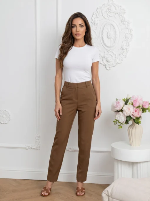 pantaloni-eleganti-din-bumbac-cu-croiala-conica-si-talie-inalta