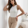 pantaloni-eleganti-din-bumbac-cu-croiala-conica-si-talie-inalta