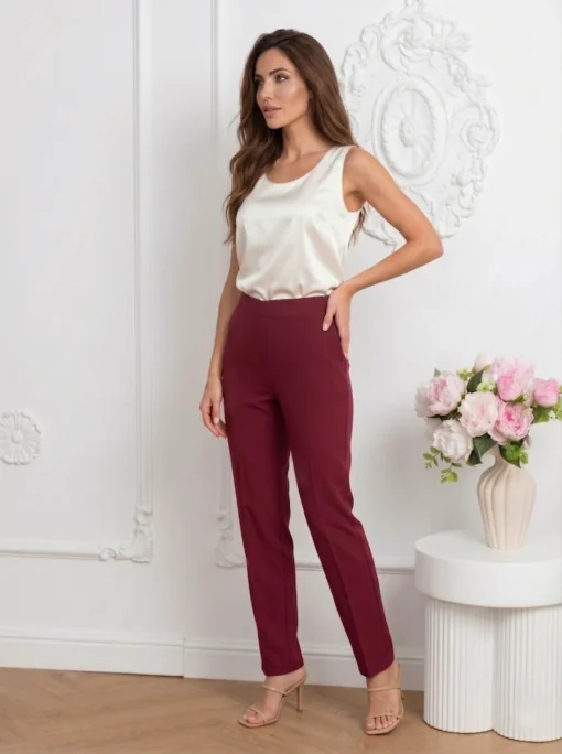 pantaloni-eleganti-grena-office-cu-talie-elastica-la-spate