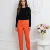 pantaloni-eleganti-portocalii-cu-croiala-conica