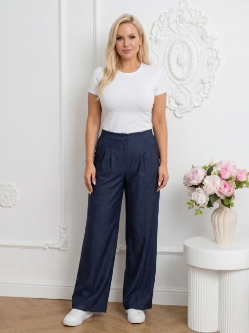 pantaloni-lejeri-cu-talie-elastica-si-pense-sm-albastru-inchis