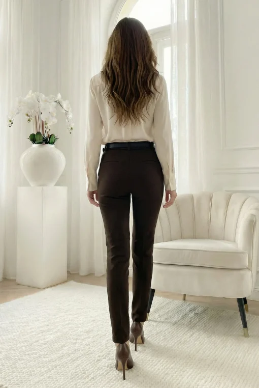 pantaloni-maro-cu-curea