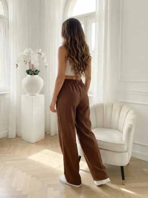 pantaloni-maro-cu-talie-inalta-si-detaliu-contrastant