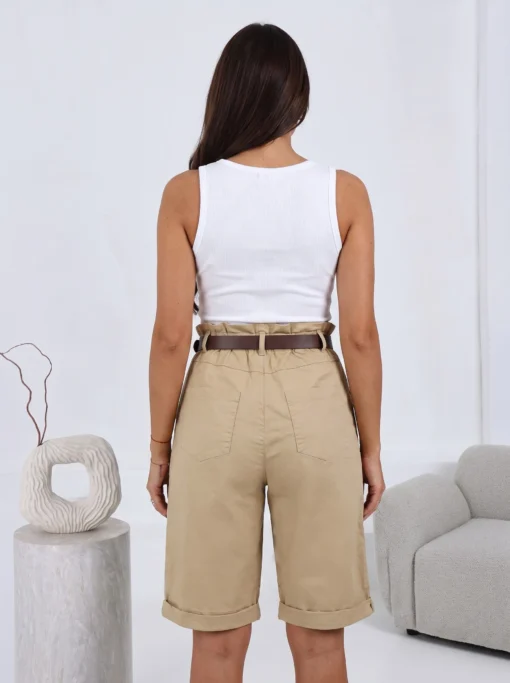 pantaloni-scurti-din-bumbac-cu-curea-si-manseta-suflecata
