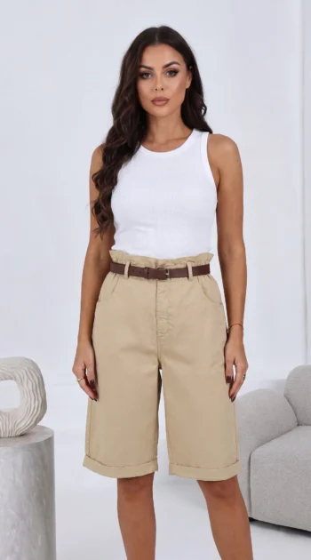 pantaloni-scurti-din-bumbac-cu-curea-si-manseta-suflecata