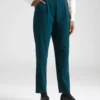 pantaloni-verde-petrol-cu-talie-inalta-incretita-si-pliuri