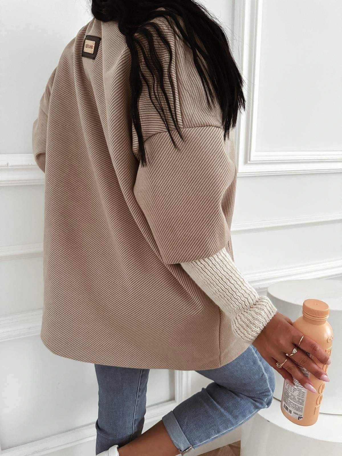 Pardesiu oversize bej cu guler d... - 3 | YEO