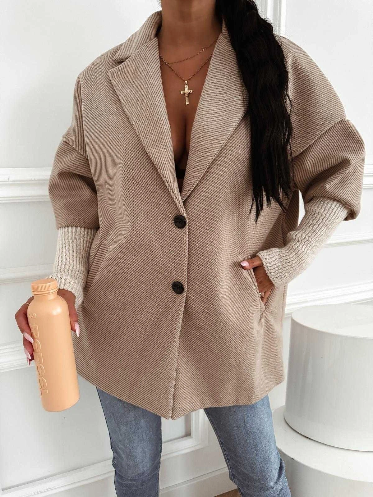 Pardesiu oversize bej cu guler d... - 2 | YEO