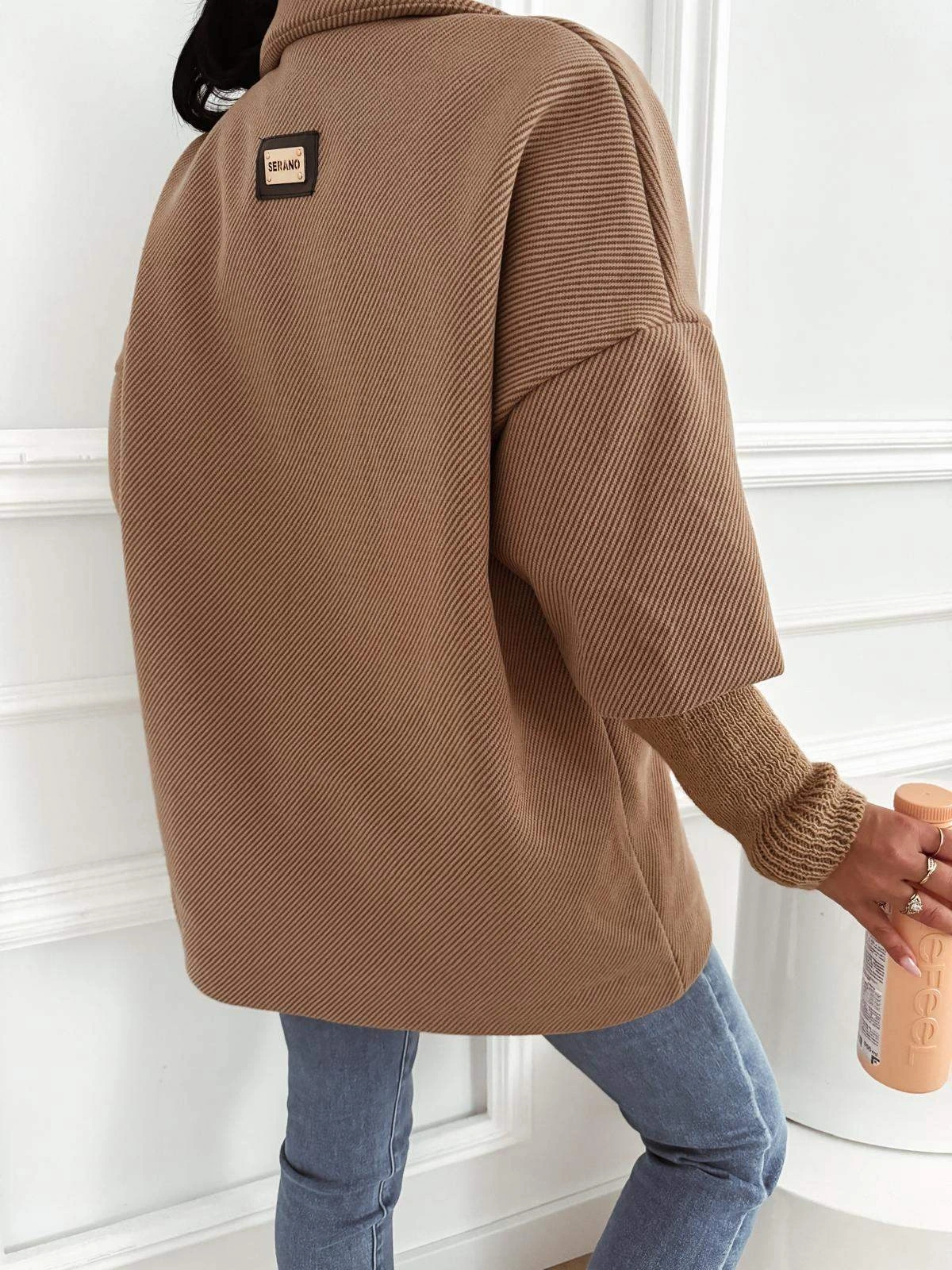 Pardesiu oversize maro cu guler ... - 3 | YEO