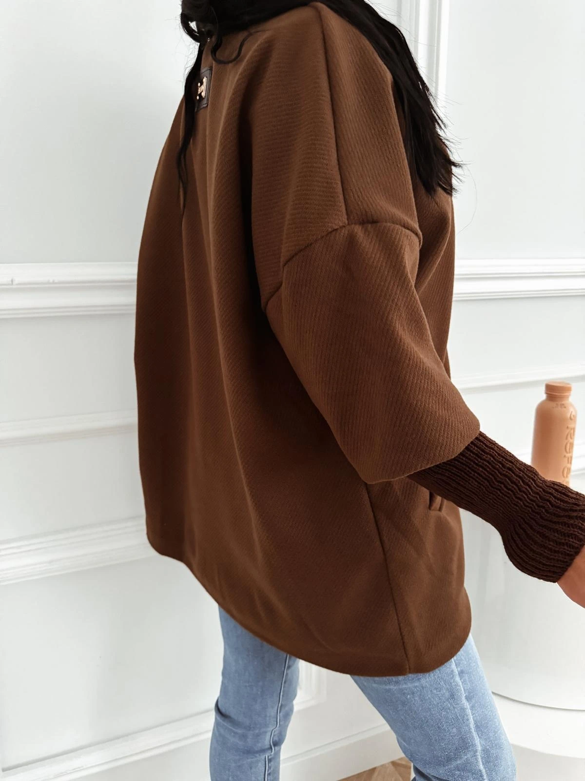 Pardesiu oversize maro inchis cu... - 3 | YEO