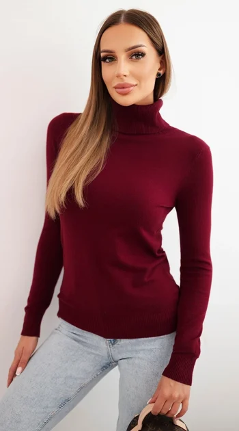 pulover-bordo-cu-guler-inalt-si-maneca-lunga